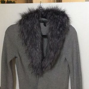 Designer Sweater with faux fur detachable collar